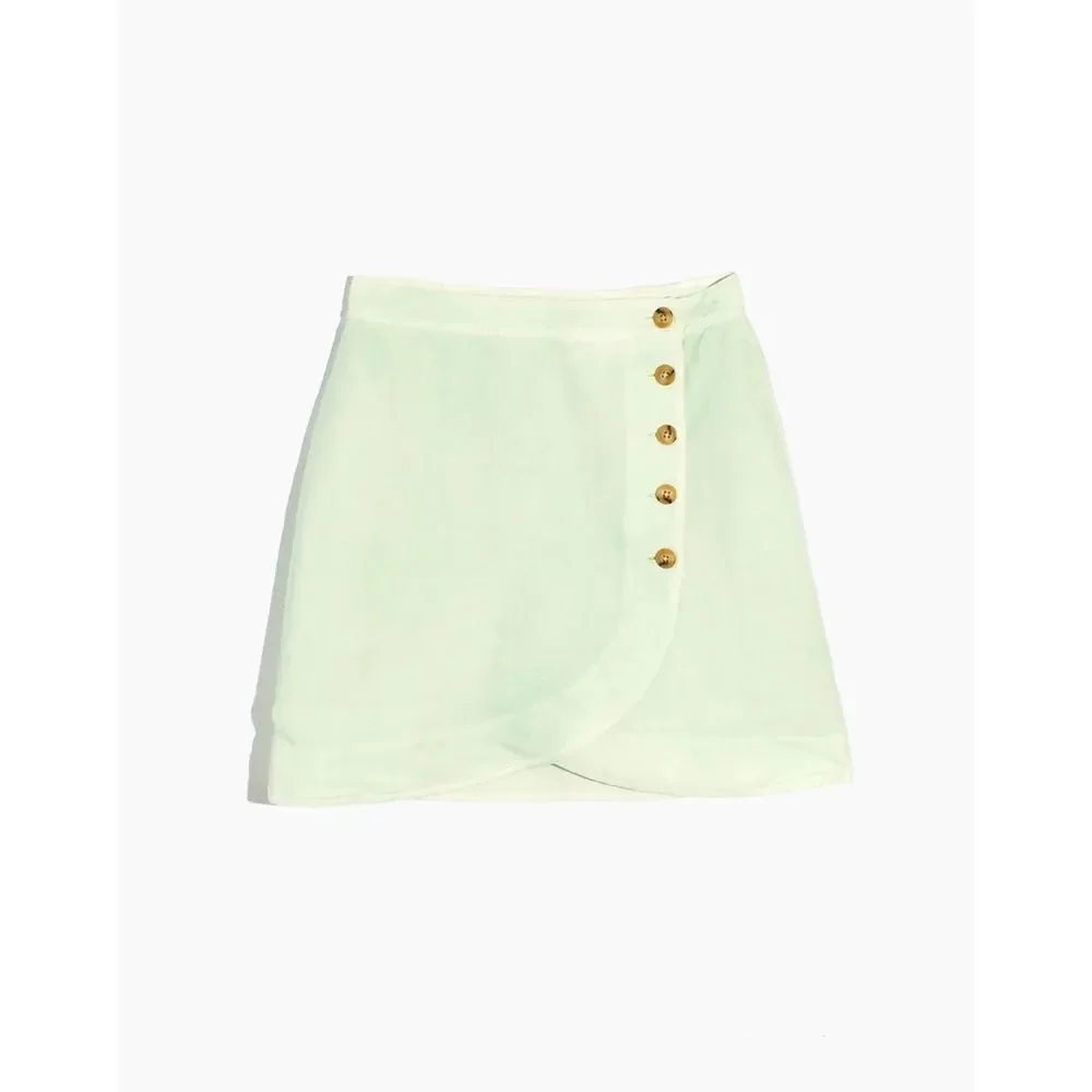 NWT Madewell Linen-Blend Tulip-Hem Mini Skirt: Earth-Dyed Edition, Size 16